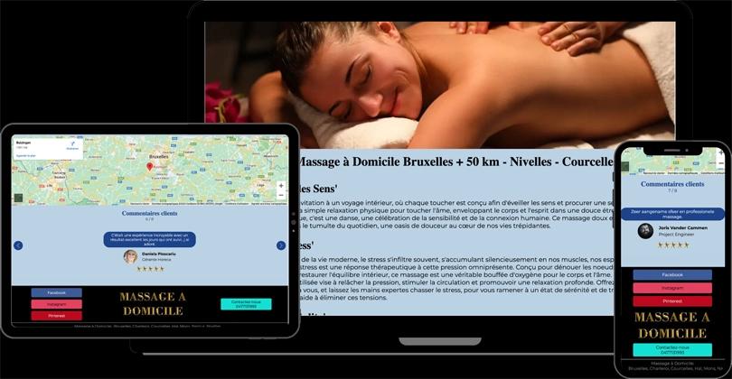 Site web de massage à domicile